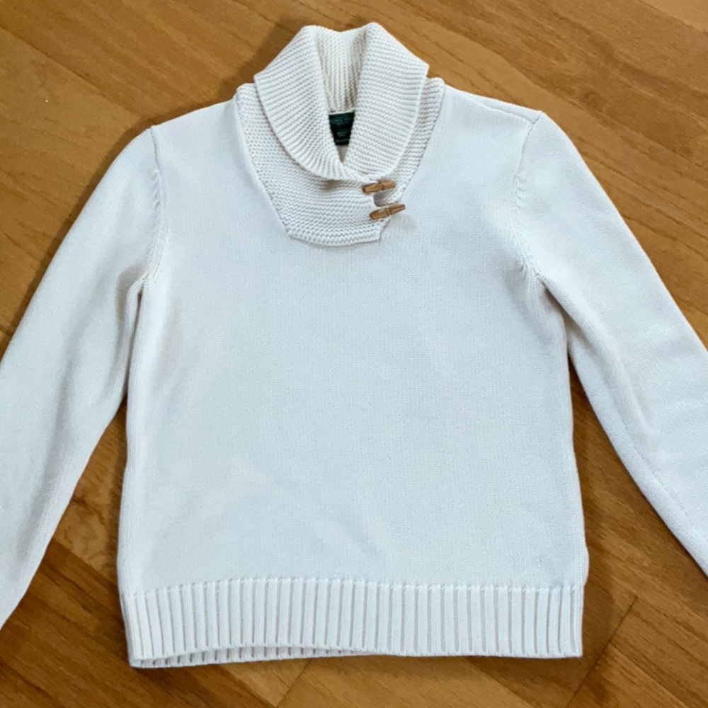 Vintage Ralph Lauren 100% Cotton sweater Shawl collar Wooden toggle buttons